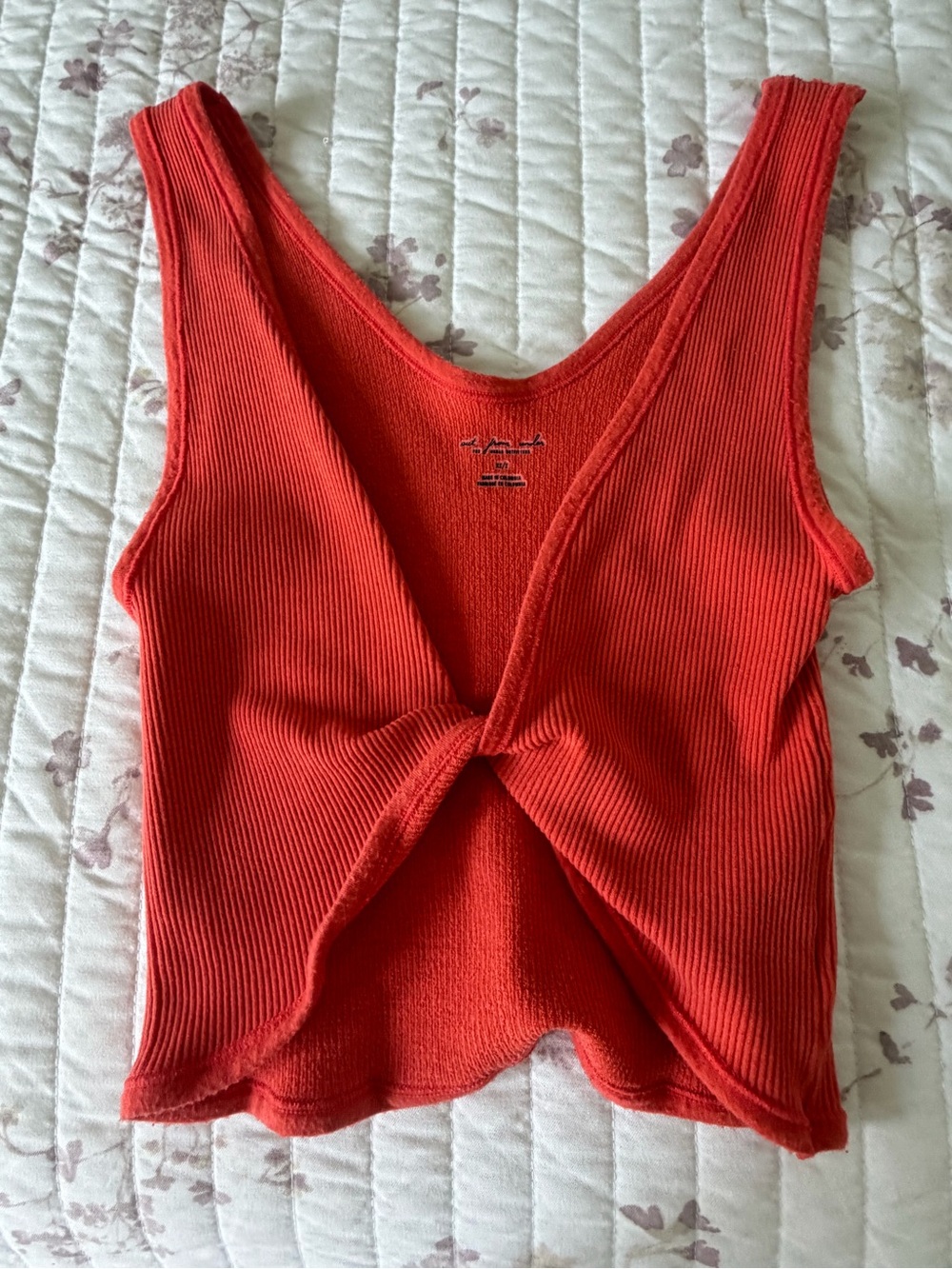 Urban Outfitters Knit Twist-Front Orangish Red Crop Top